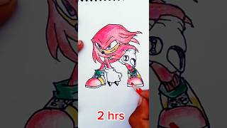 Pendrawing knuckles in 10sec40secs 1minute2hrs3hrsdrawingknuckles art shortssonicshinsonic [upl. by Diane]