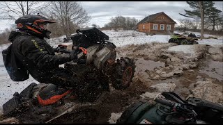 26032023 весеннеснежная покатушка на квадриках Боровичи [upl. by Ardnwahsal]