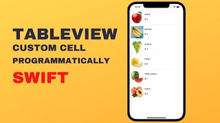 UITableView in Swift programmatically with Custom Cell for beginners [upl. by Brita767]