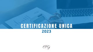 Certificazione unica 2023 [upl. by Syl]