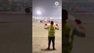 How aircraft marshalling is done aviation shorts ytshorts [upl. by Askari418]