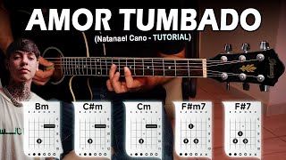 AMOR TUMBADO  Natanael Cano Tutorial de Guitarra  CHORDS [upl. by Annoel]