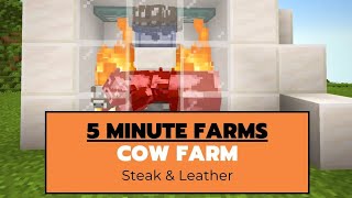 5 Minute Cow Farm  Cooked Steak amp Leather Farm for Minecraft 121 [upl. by Wardle981]