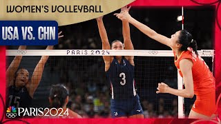 USA womens volleyball pushes China TO THE BRINK in fiveset thriller  Paris Olympics  NBC Sports [upl. by Tlevesor]