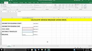 Calculate your vehicle mileage using Microsoft Excel [upl. by Eetnom]