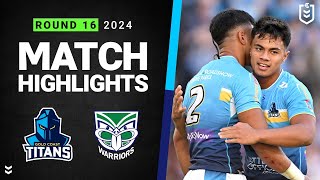 NRL 2024  Titans v Warriors  Match Highlights [upl. by Aerdnod]