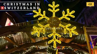 BO NOEL Lausanne Christmas Market 4k Video [upl. by Arised]