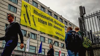 Proteste gegen Waffenexporte von Rüstungskonzern „Rheinmetall“ [upl. by Alexi]