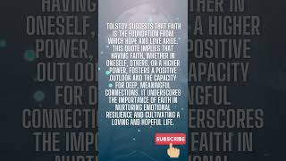 Leo Tolstoy quotes30 Faith The Foundation of Hope and Love shorts quotes philosophy aristotle [upl. by Jacinto]