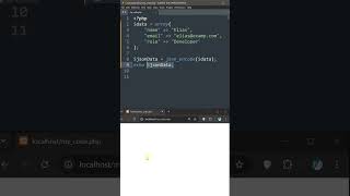 PHP Shortcut Easily Work with JSON Using jsonencode coding phpdeveloper php programming [upl. by Cnahc]