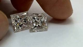 Princess cut diamond matching pair for Earrings [upl. by Ennayoj]