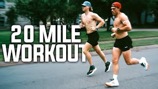 BRUTAL 20 Mile Marathon Workout  Sub 3 Marathon Training [upl. by Ahsikad]