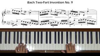 Bach TwoPart Invention No 9 Piano Tutorial [upl. by Dduj]