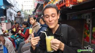 Indian Mango Lassi  The Best Mango Smoothie Ive Ever Had in Kolkata India [upl. by Ramedlav]