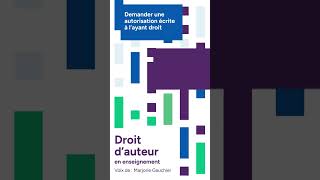 Droit dauteur en enseignement 09  demander une autorisation shorts copyright teaching [upl. by Westphal]