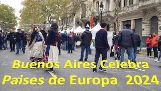 Buenos Aires Celebra Festival de la Colectividad Europea 2024 en Argentina walking tour [upl. by Adnawuj]