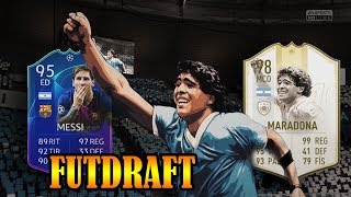 MARADONA 98 Y MESSI  5 ICONOS EN MI MEJOR FUTDRAFT FIFA 19 [upl. by Adekan154]