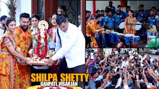 Shilpa Shetty Ganpati Visarjan 2024  CRAZY Dance On Nashik Dhol  FULL VIDEO [upl. by Publus243]