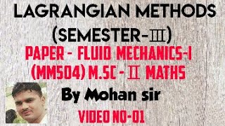 MscⅡ Lagrangian methods Fluid Mechanics [upl. by Meill]