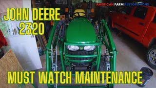 John Deere 2320 Utility Tractor  Hydrostatic Transmission And Engine Maintenance Service Part II [upl. by Oiraved643]