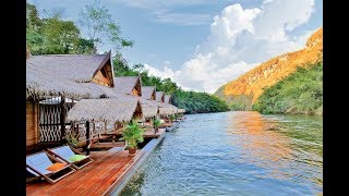 World Top Floating Villas in Kanchanaburi Thailand that really FLOAT on the Kwai Noi River [upl. by Brandtr]