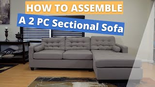 Unboxing and Assembling A Two Piece Sectional Sofa [upl. by Bettzel421]