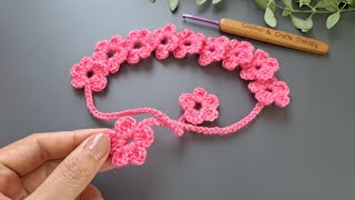 So Pretty💯👌 DIY crochet flower headband [upl. by Studdard246]