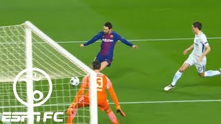 Lionel Messi scores through Thibaut Courtois legs twice in Barcelonas 30 win vs Chelsea  ESPN FC [upl. by Llemert993]