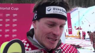 Ivica Kostelic interview amp podium after winning Wengen slalom [upl. by Sibilla659]