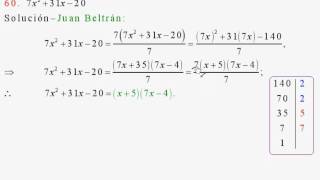 Descomposición en factores de expresiones algebraicas Baldor 10660 a 62 [upl. by Nirred603]