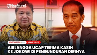 Airlangga Ucap Terima Kasih ke Jokowi di Pengunduran Diri Ketum Golkar [upl. by Ahsikad718]