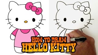 How to Draw Hello Kitty  Step by Step Video [upl. by Einnep924]