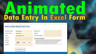 Animated Excel Form  Userform Tips and Tricks [upl. by Iuqcaj]