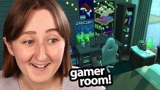 i tried building a gamer bedroom for my sim [upl. by Akisey]