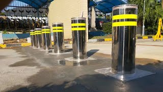 Retractable bollards hydraulic rising bollards automatic bollards  MairsTurnstilecom [upl. by Neona297]