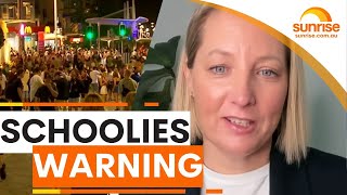 Parents warned about adult content creators targeting Schoolies  Sunrise [upl. by Idolem669]