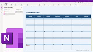 Insert an Editable Calendar into a OneNote Page\Section [upl. by Earised]