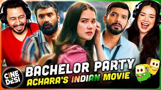 Acharas Indian Movie  BACHELOR PARTY Teaser amp Trailer Reaction  Diganth Yogi Achyuth Kumar [upl. by Maitilde]