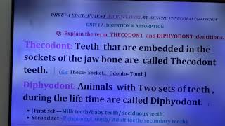 353THECODONT amp DIPHYODONT DentitionVSQ SRsIADigestion and Absorption [upl. by Ramed444]