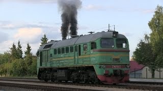 Запуск дизеля тепловоза М621244  M621244 awesome engine start and amazing sound [upl. by Suoiradal]