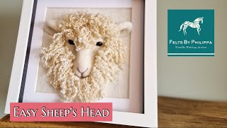 Fantastic FULL NEEDLE FELTING TUTORIAL  How To Recreate This Gorgeous Sheeps Head In A Frame [upl. by Kenny]