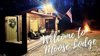 Welcome Back To Moose Lodge Our Off Grid Log Cabin in the Woods [upl. by Letnohc]