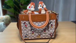 Closer look at Disney X Coach Rogue Bag 25 What fits inside amp MODSHOTS [upl. by Eecram]