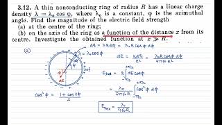 I E IRODOV  312  ELECTROSTATICS  ELECTRIC FIELD CALCULATION [upl. by Frech]