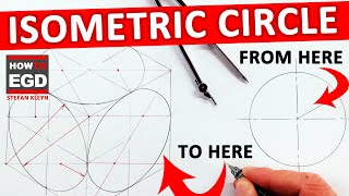 UNBELIEVABLE EASIEST way to draw an ISOMETRIC CIRCLE [upl. by Johnnie]