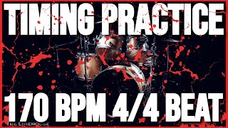 170 BPM  Timing Practice  44 Simple Drum Beat  Metronome [upl. by Arbmik]