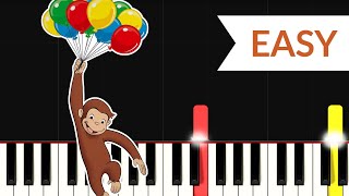 Curious George Theme Song EASY Piano Tutorial [upl. by Zetrok]