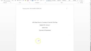 APA Formatting Part 1  The Title Page  6th EditionSimple [upl. by Aniri]