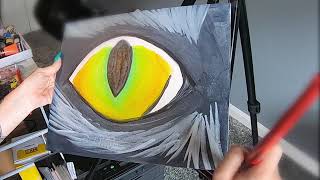 Painting a Cats Eye Timelapse Tutorial [upl. by Dlnaod268]