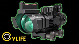 Quick Look CVLIFE WolfProwl 4x32 Tactical Rifle Scope Red amp Green amp Blue Illuminated Reticle Scope [upl. by Attelrac]